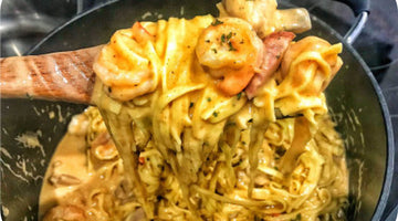 Cajun Style Pasta - Spicy Seafood Alfredo with Shrimp and Sausage