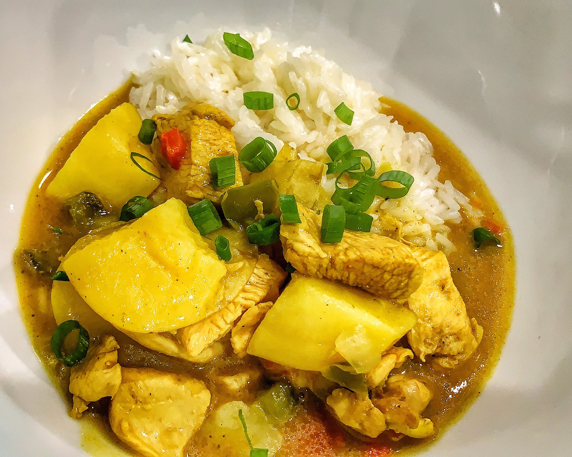 Yellow Curry Chicken with potatoes and Chilau