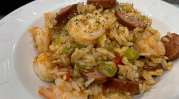 Chilau Jambalaya with Jasmine Rice Shrimp and Sausage