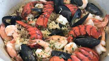 Seafood Rice (kinda like Paella) with Lobster, Shrimp, Mussels and Smoked Sausauge