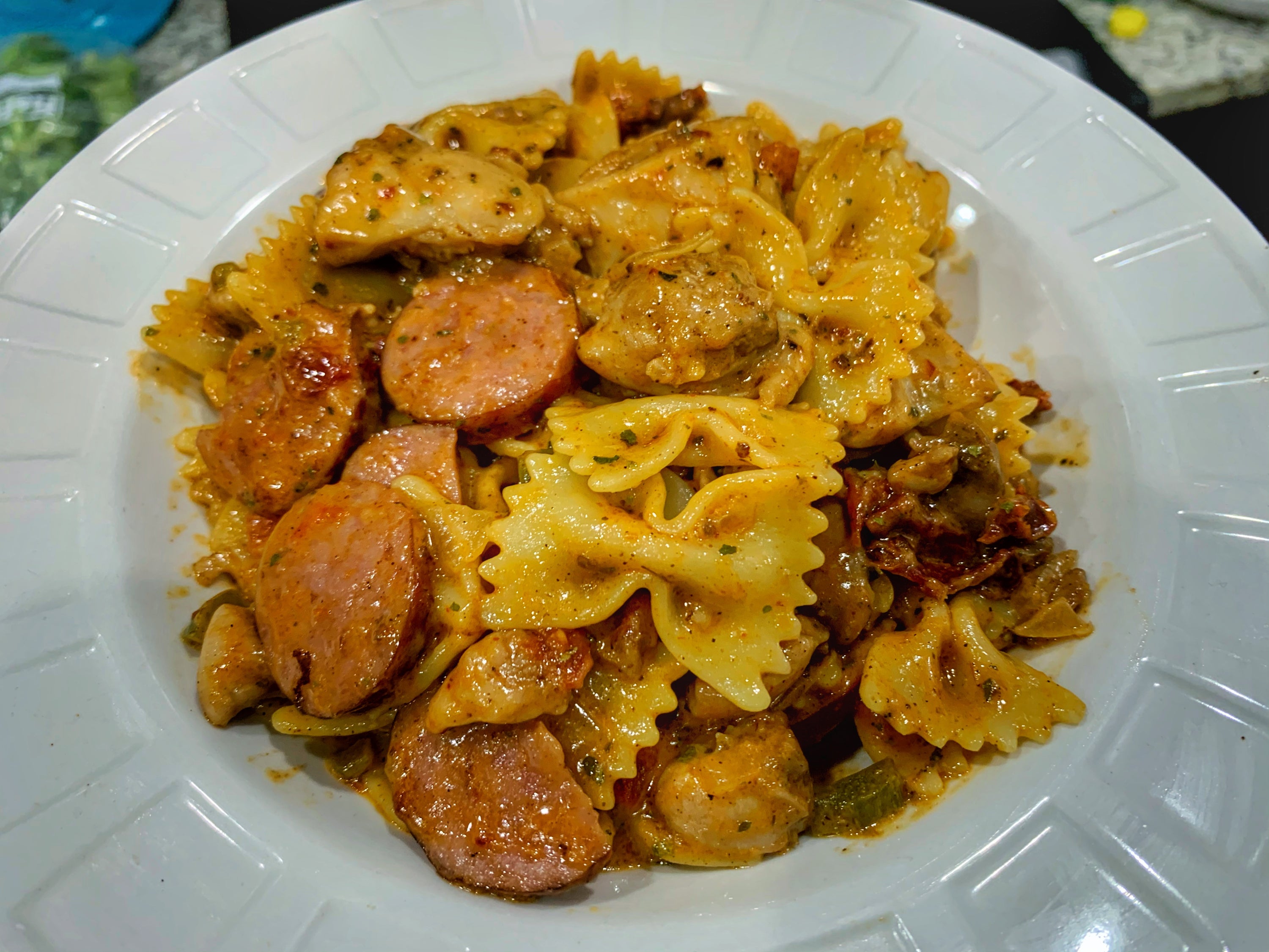 Chicken and Sausage Bowtie Pasta